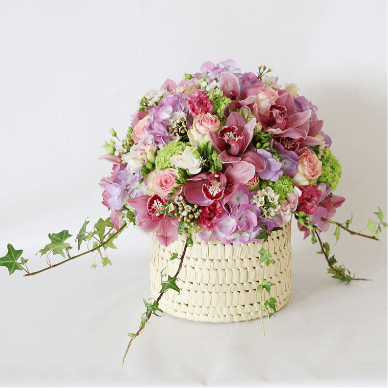 Judi Mixed purple, pink and green flowers, Judi