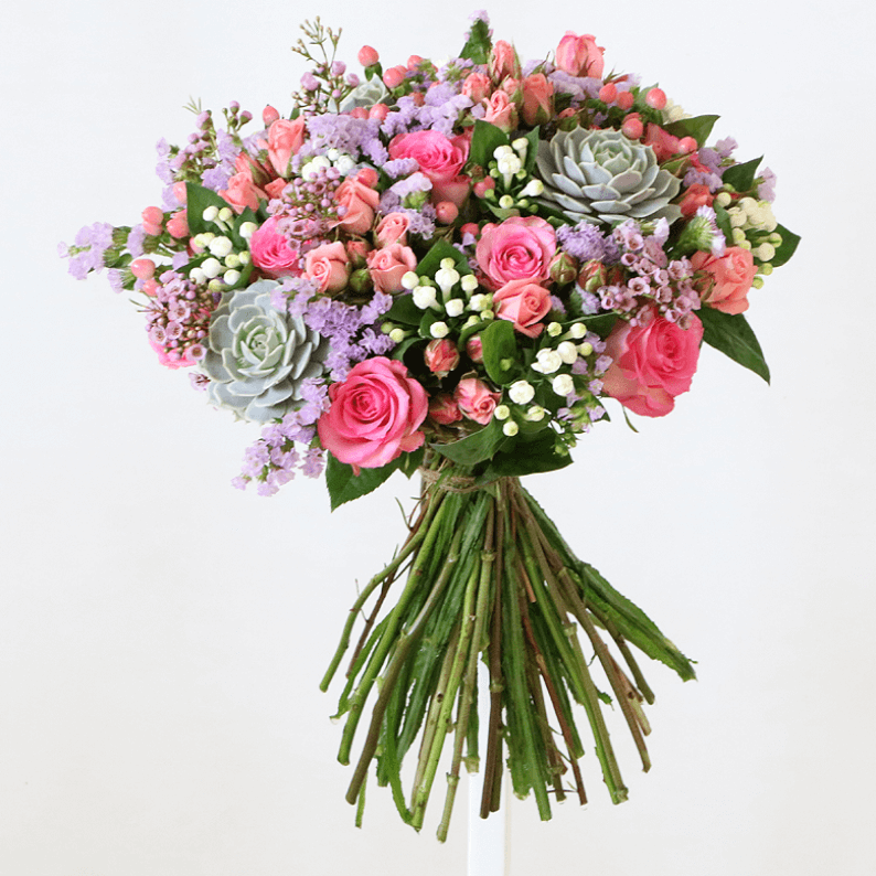 pink and white bouquet with succulents pink and white bouquet with succulents