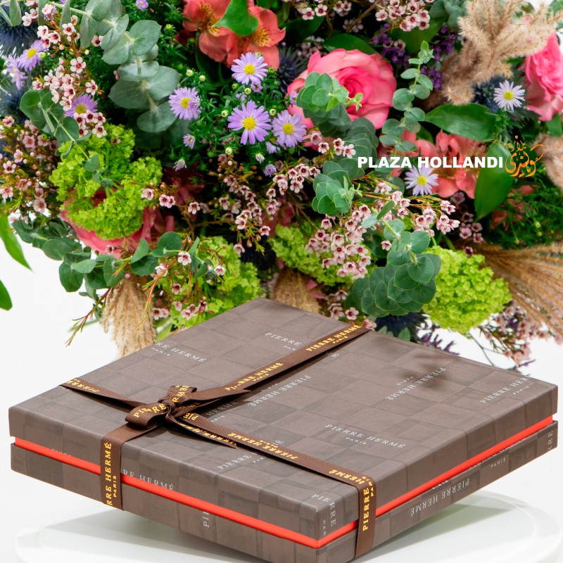 6.1 (5) flower bouquet with chocolate box close up