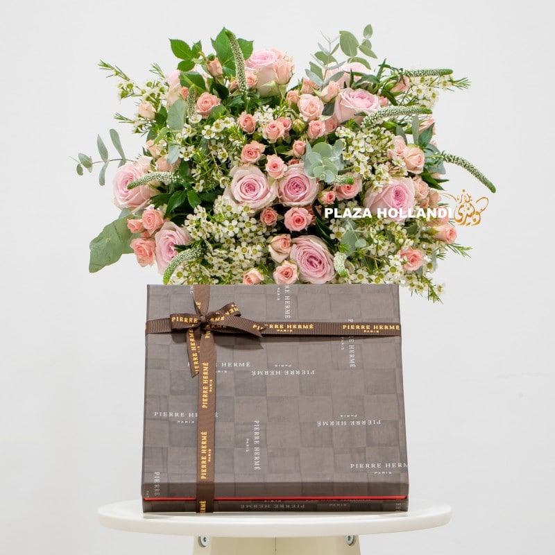 7 (6) flower bouquet with chocolate box