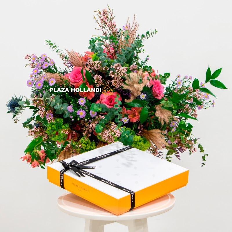 9 (4) flower bouquet with chocolate box