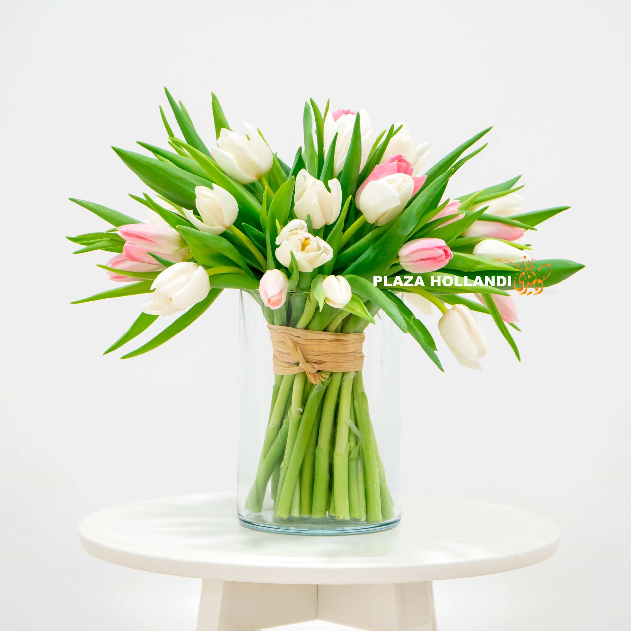 Mix Tulips In a Vase Mix Tulips In a Glass Vase