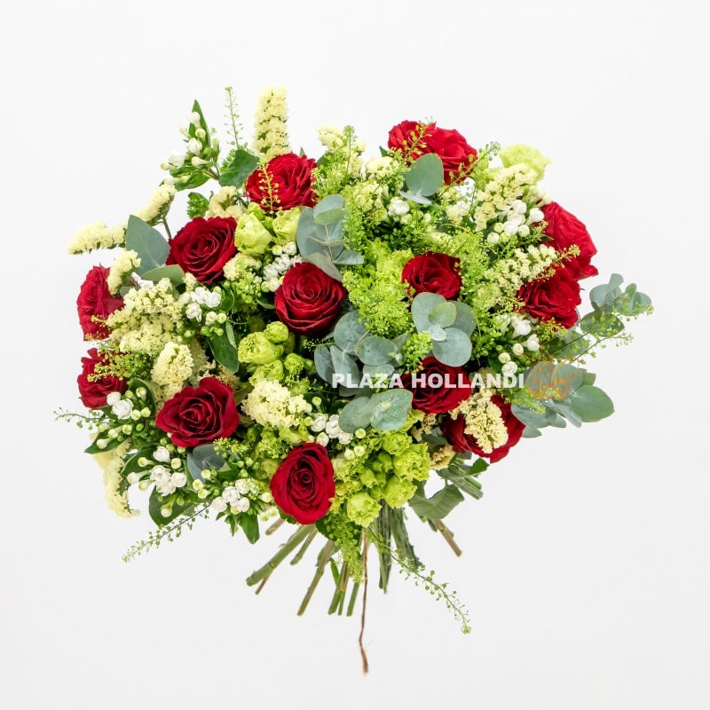 5 L red and green bouquet of flowers