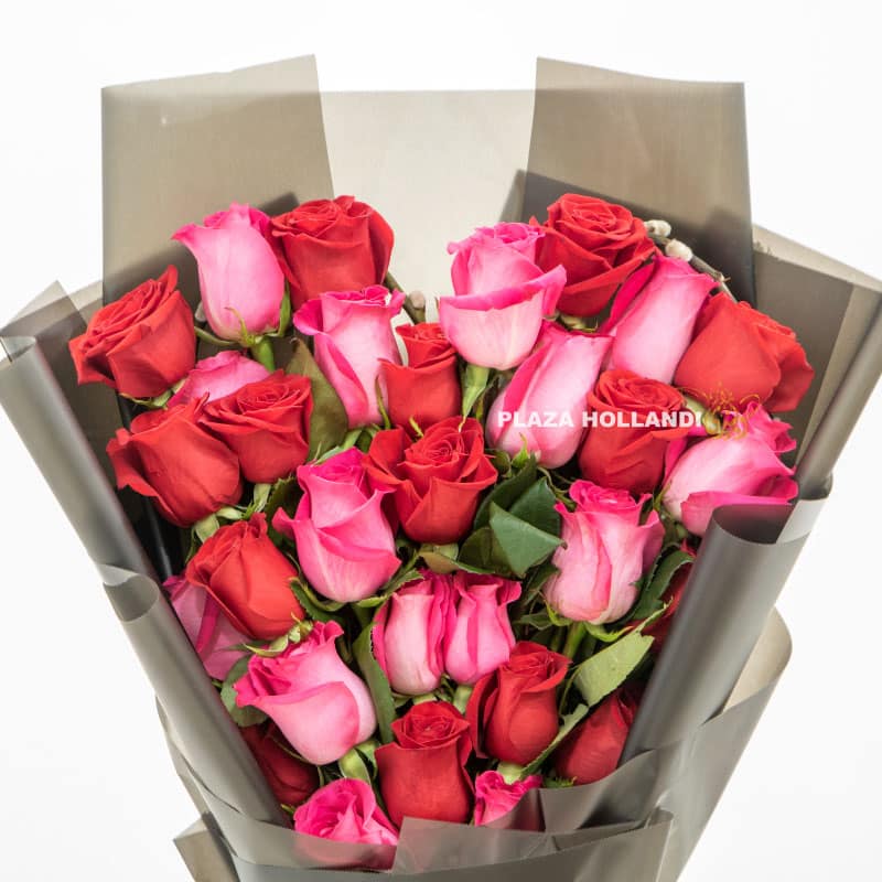 11.2 Pink and red heart bouquet