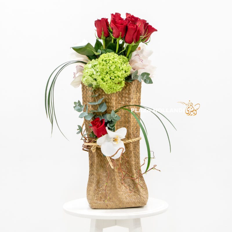 9 Tall basket with flowers