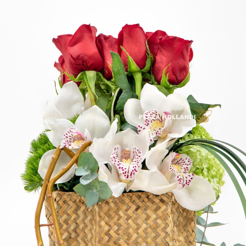 9.3 close up of cymbidium orchids and roses