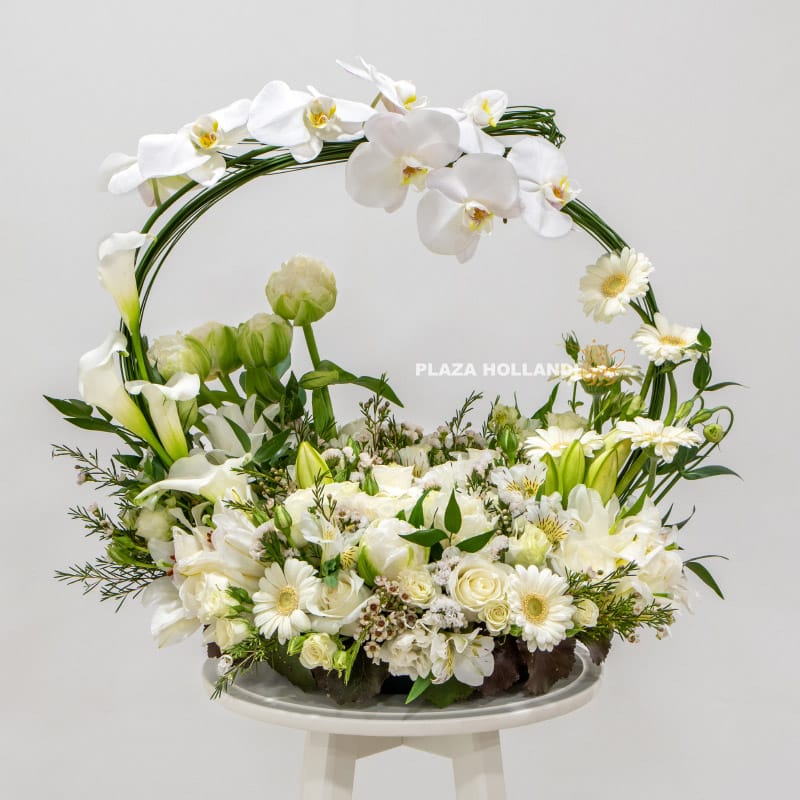 1 White and green flower arrangement