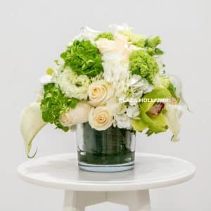 Anniversary 22 White and green flower arrangement