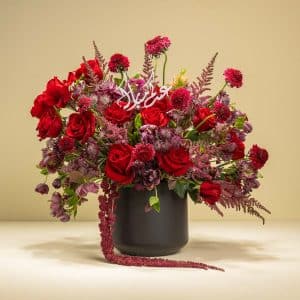 Anniversary 1 Red Baby Roses with Astilbe and Amaranthus – Eid Mubarak Edition