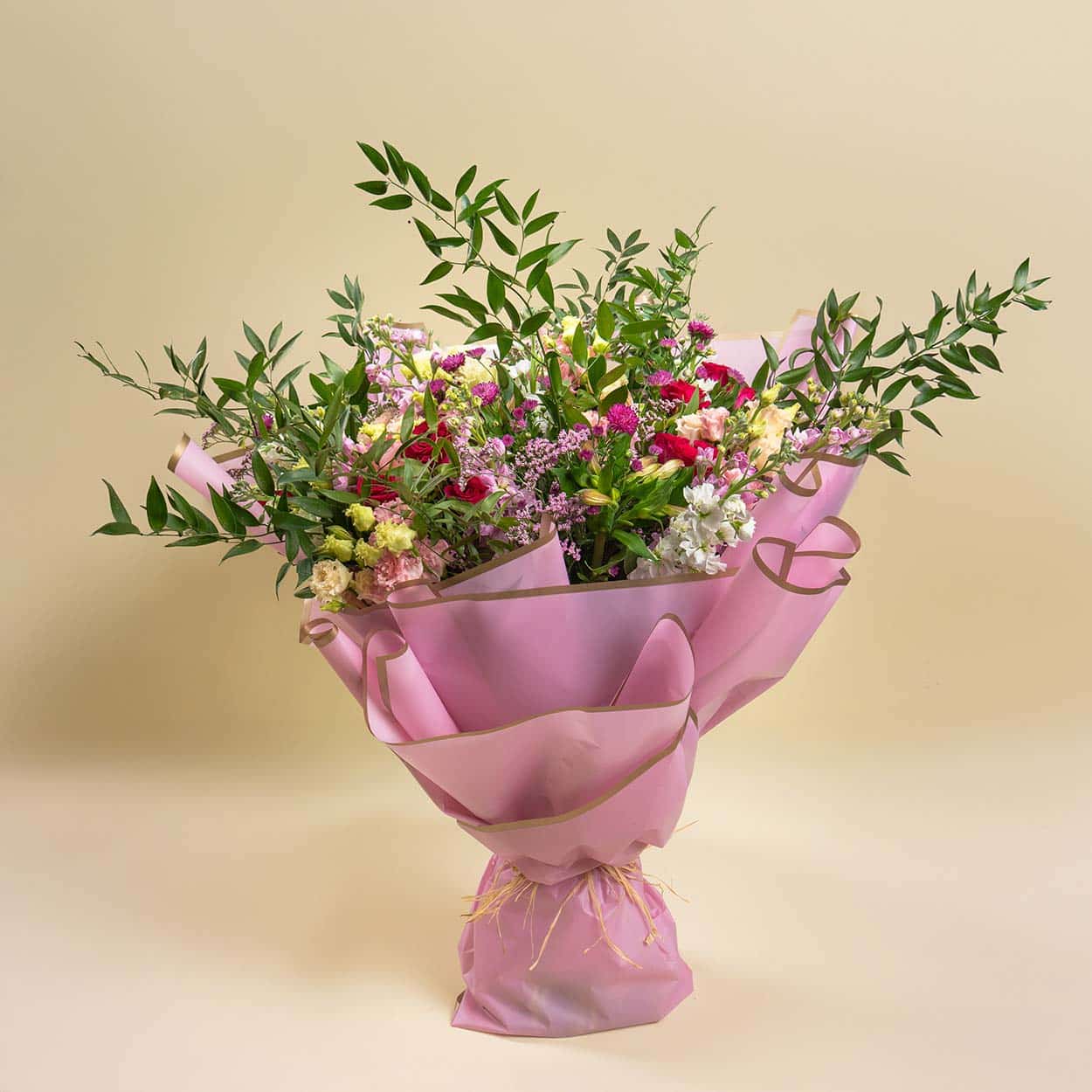 Enchanted Rose Thicket - Mixed Roses and Ruscus Leaves Enchanted Rose Thicket - Mixed Roses and Ruscus Leaves